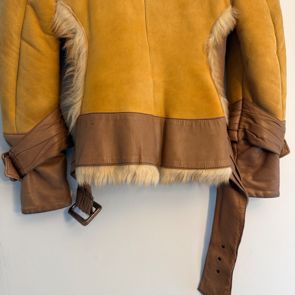 Voyage Invest in the Original Fox Fur Sheepskin Jacket Womens Medium Custom Rare - Picture 9 of 11